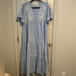 Pink Blush Maternity Midi Dress